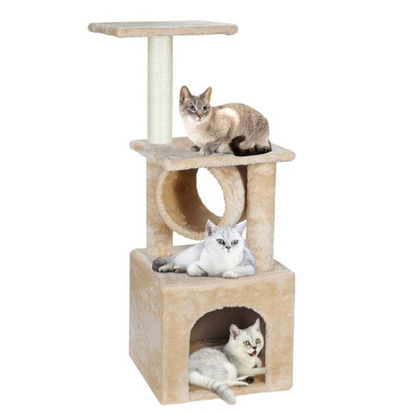 Three Levels Cat Tree Activity Tower Furniture Scratching Post Condo Fur… - Picture 3 of 6